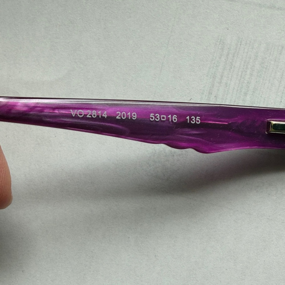 Vogue Tortoiseshell Frames with Purple Temples - Picture 3 of 4
